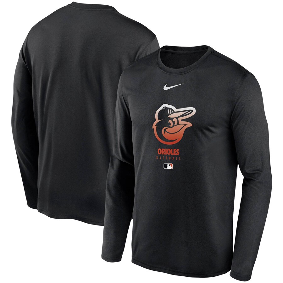 Men's Baltimore Orioles Nike Black Authentic Collection Legend Performance Long Sleeve T-Shirt