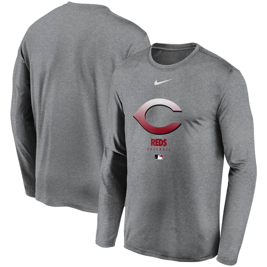 Men's Cincinnati Reds Nike Charcoal Authentic Collection Legend Performance Long Sleeve T-Shirt