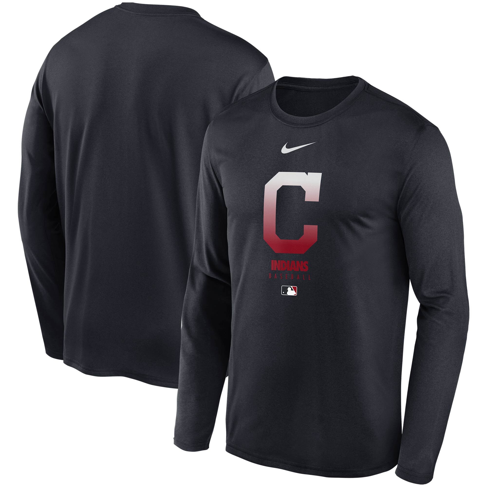 Men's Cleveland Guardians Nike Navy Authentic Collection Legend Performance Long Sleeve T-Shirt