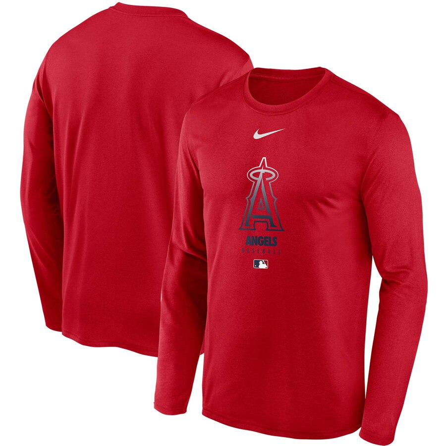 Men's Los Angeles Angels Nike Red Authentic Collection Legend Performance Long Sleeve T-Shirt