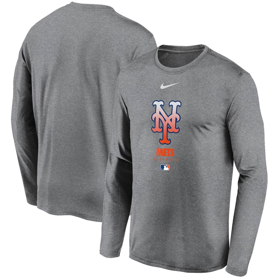 Men's New York Mets Nike Charcoal Authentic Collection Legend Performance Long Sleeve T-Shirt