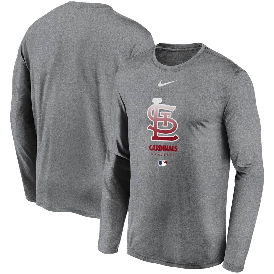 Men's St. Louis Cardinals Nike Charcoal Authentic Collection Legend Performance Long Sleeve T-Shirt