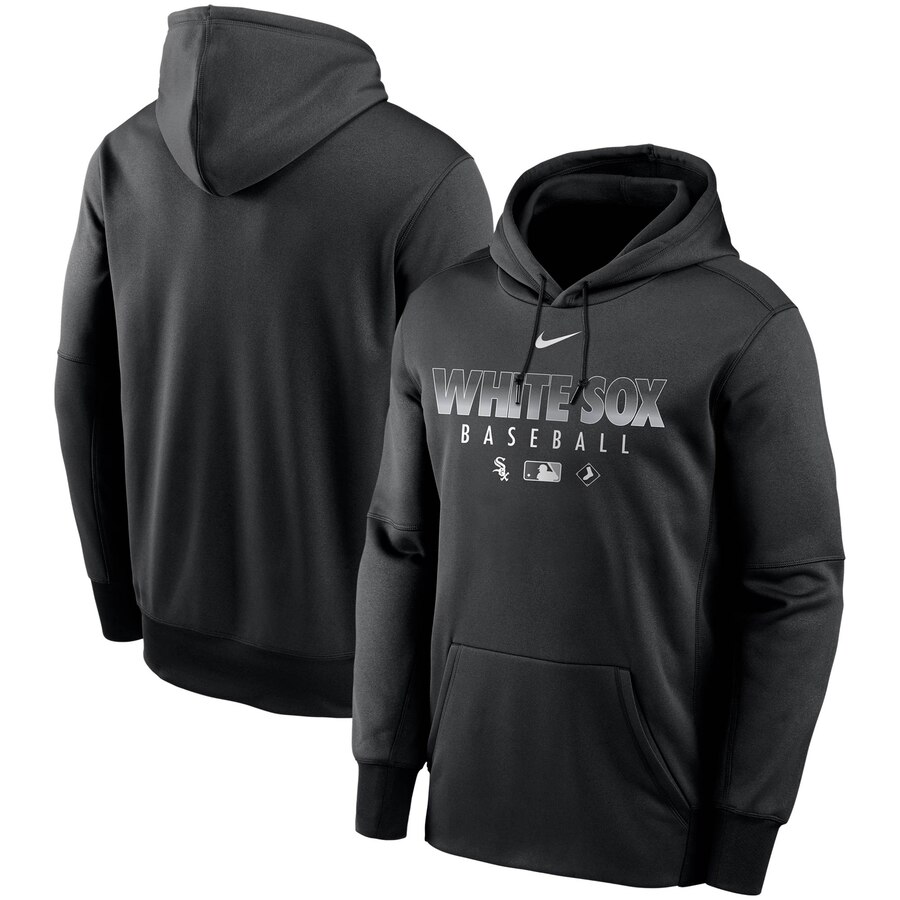 Men's Chicago White Sox Nike Black Authentic Collection Therma Performance Pullover Hoodie