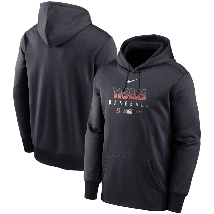 Men's Detroit Tigers Nike Navy Authentic Collection Therma Performance Pullover Hoodie