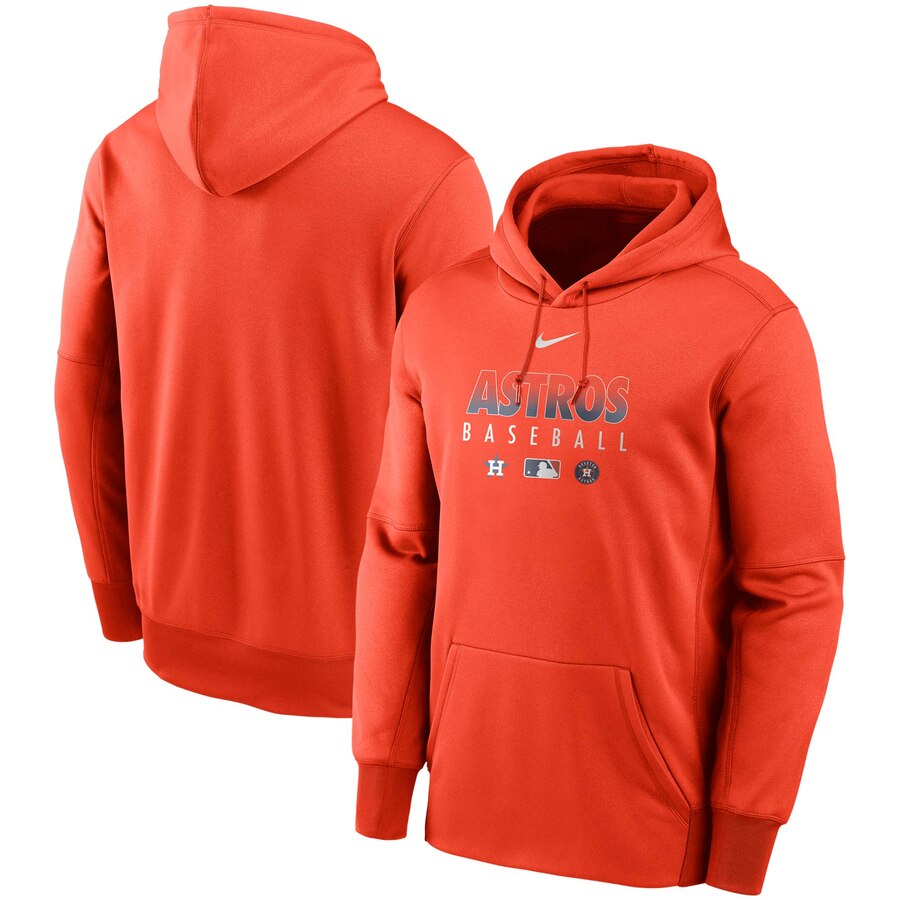 Men's Houston Astros Nike Orange Authentic Collection Therma Performance Pullover Hoodie