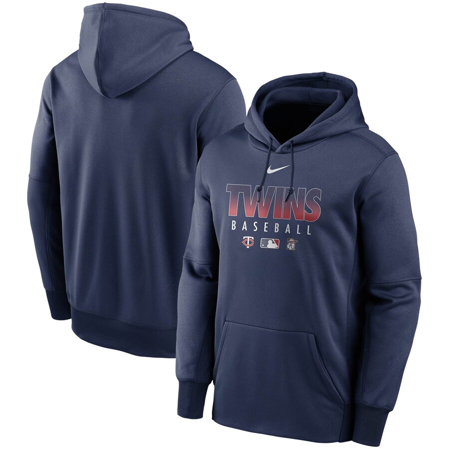 Men's Minnesota Twins Nike Navy Authentic Collection Therma Performance Pullover Hoodie