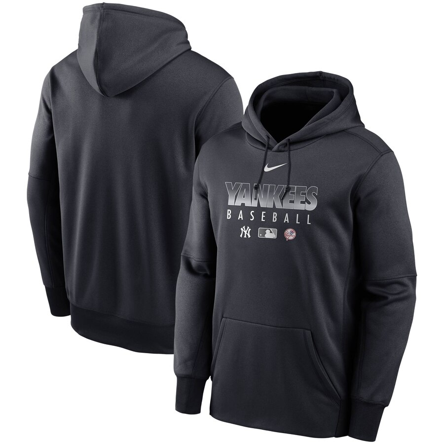 Men's New York Yankees Nike Navy Authentic Collection Therma Performance Pullover Hoodie