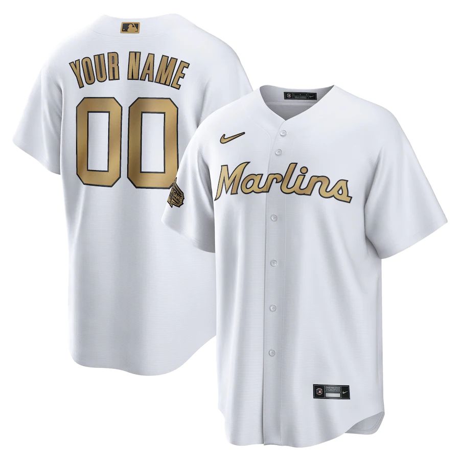 Miami Marlins Custom Men's Nike White 2022 MLB All-Star Game Replica Jersey