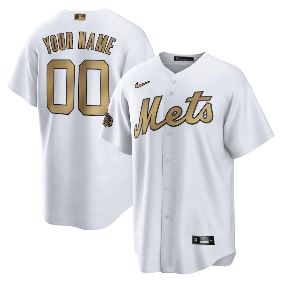 New York Mets Custom Men's Nike White 2022 MLB All-Star Game Replica Jersey