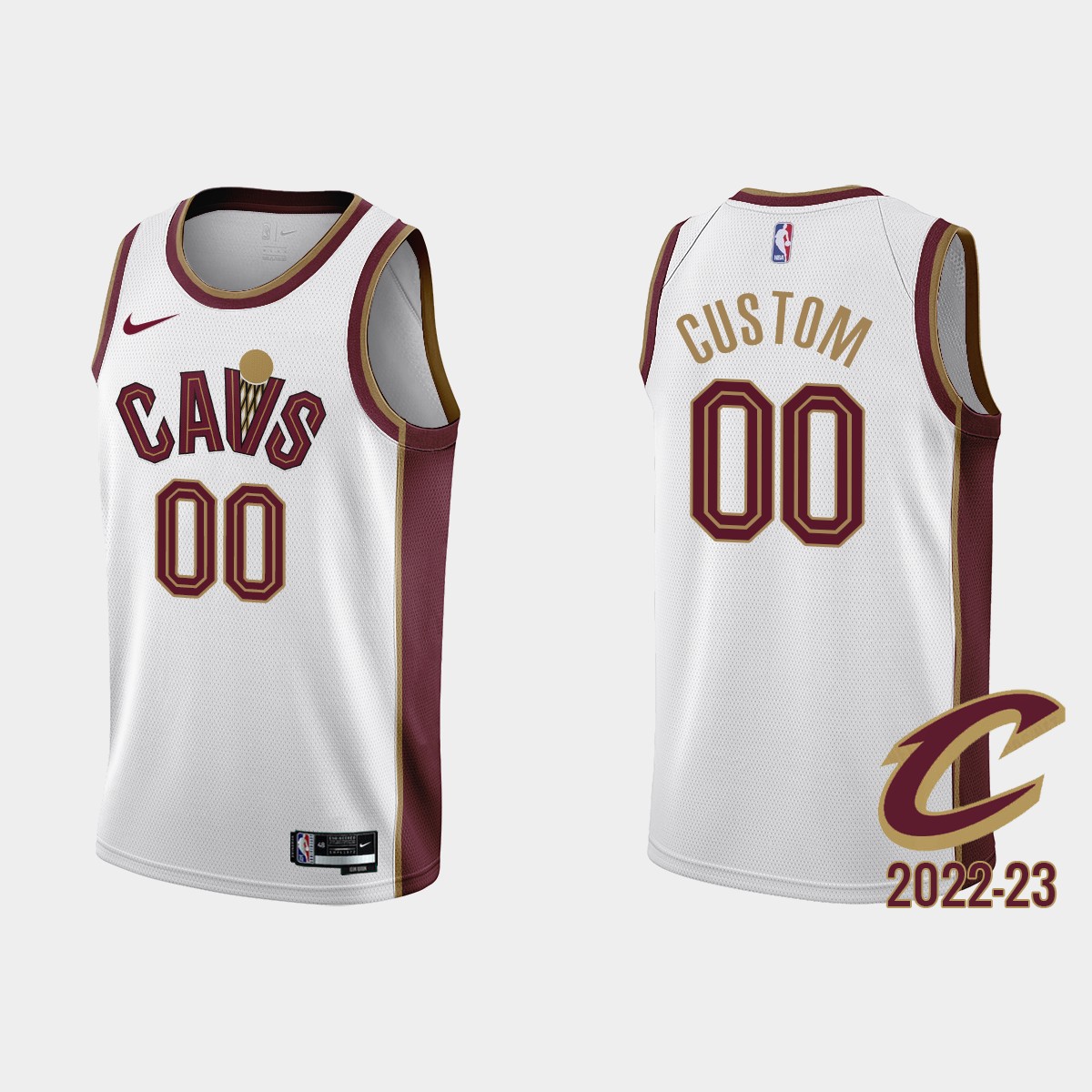 Nike Cavaliers Custom White Men's NBA 2022-23 Association Edition Jersey