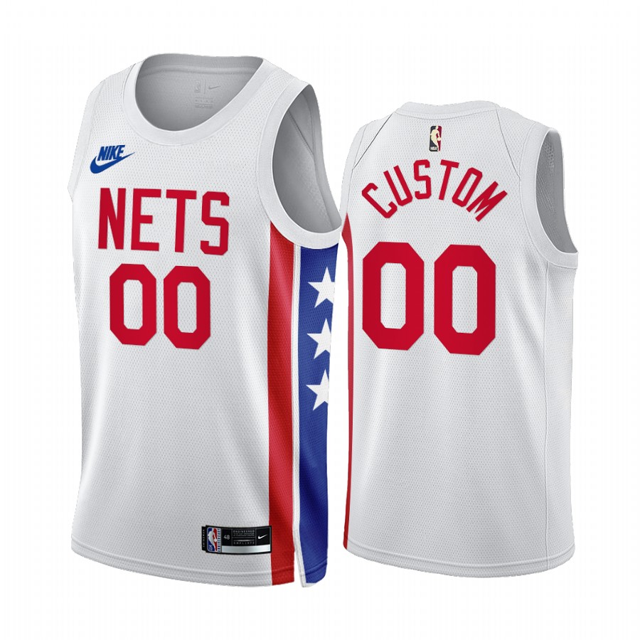 Nike Nets Custom White NBA 2022-23 Men's Classic Edition Jersey