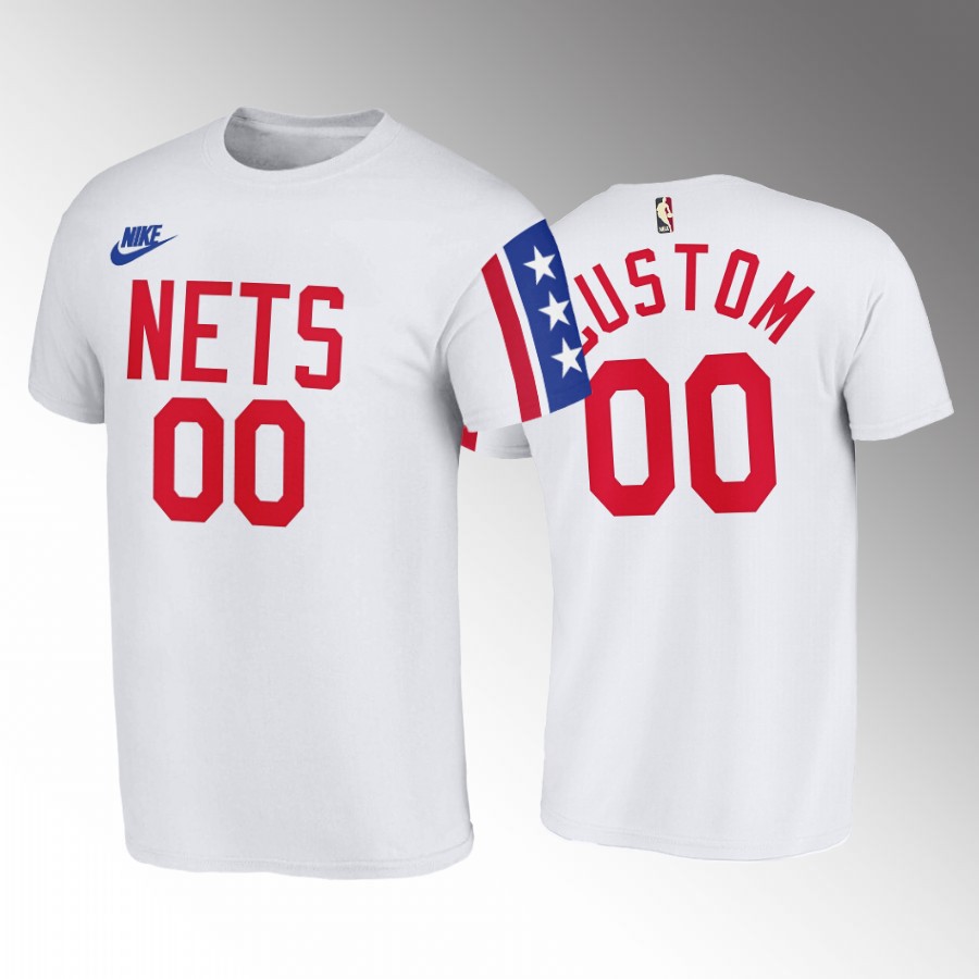 Nike Nets Custom White NBA 2022-23 Men's Classic Edition T-Shirts