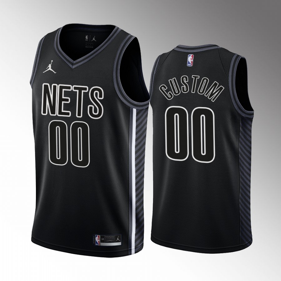 Nike Nets Custom Men's Black NBA 2022-23 Statement Edition Jersey