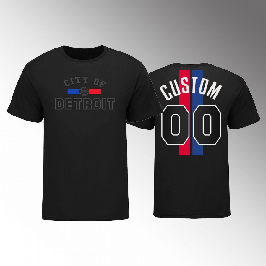 Nike Pistons Custom Men's Black NBA 2022-23 Statement Edition T-Shirt