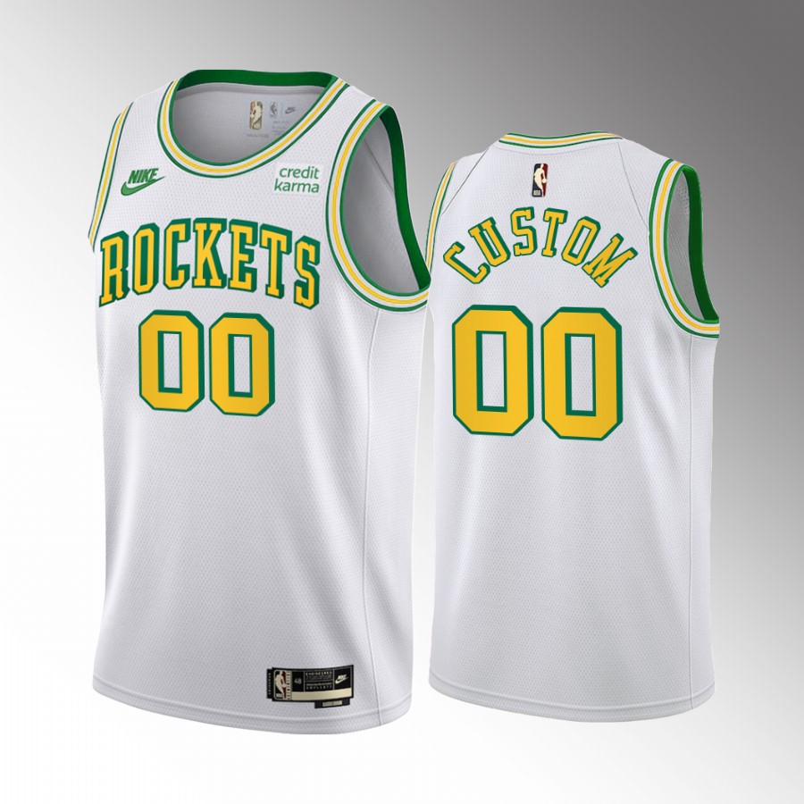 Nike Rockets Custom Men's White NBA 2022-23 Classic Edition Jersey