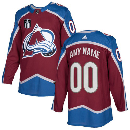 Men's Adidas Avalanche Personalized 2022 Stanley Cup Final Patch Authentic Burgundy Red Home NHL Jersey