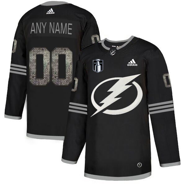 Men's Adidas Lightning Personalized 2022 Stanley Cup Final Patch Authentic Black Classic NHL Jersey