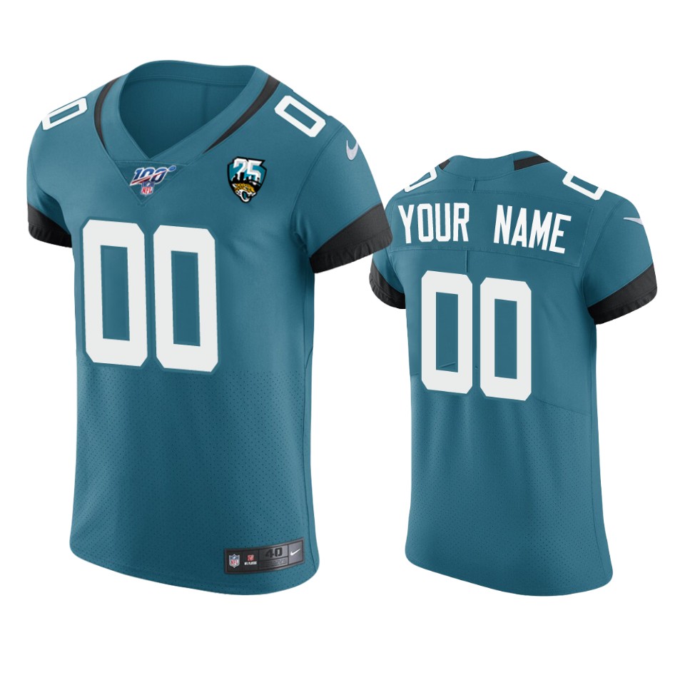 Jacksonville Jaguars Custom Teal 25th Season Vapor Elite Stitched NFL Jersey