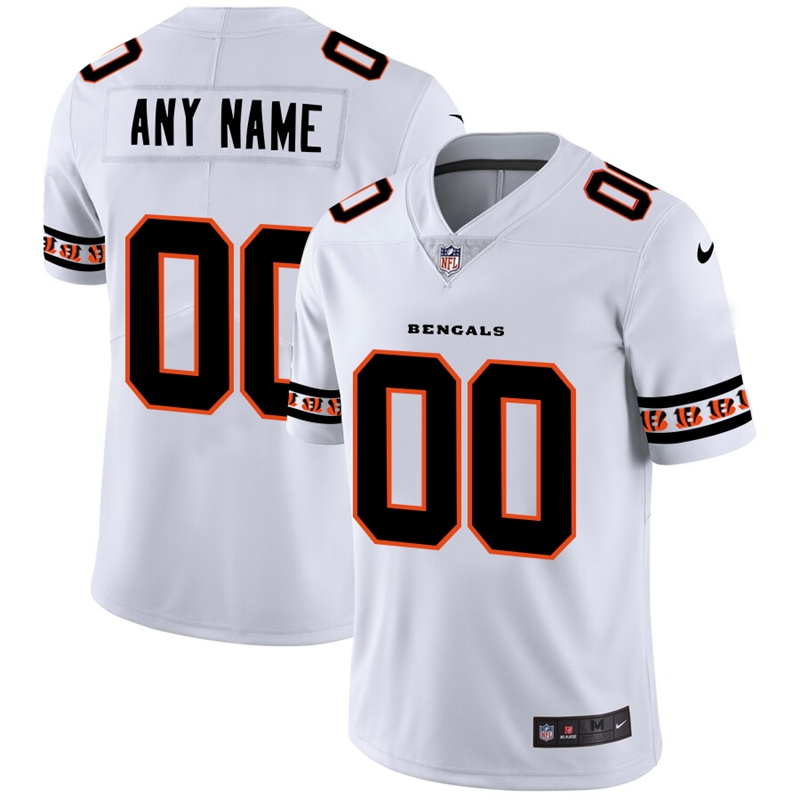 Cincinnati Bengals Custom Nike White Team Logo Vapor Limited NFL Jersey