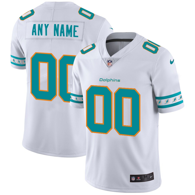 Miami Dolphins Custom Nike White Team Logo Vapor Limited NFL Jersey