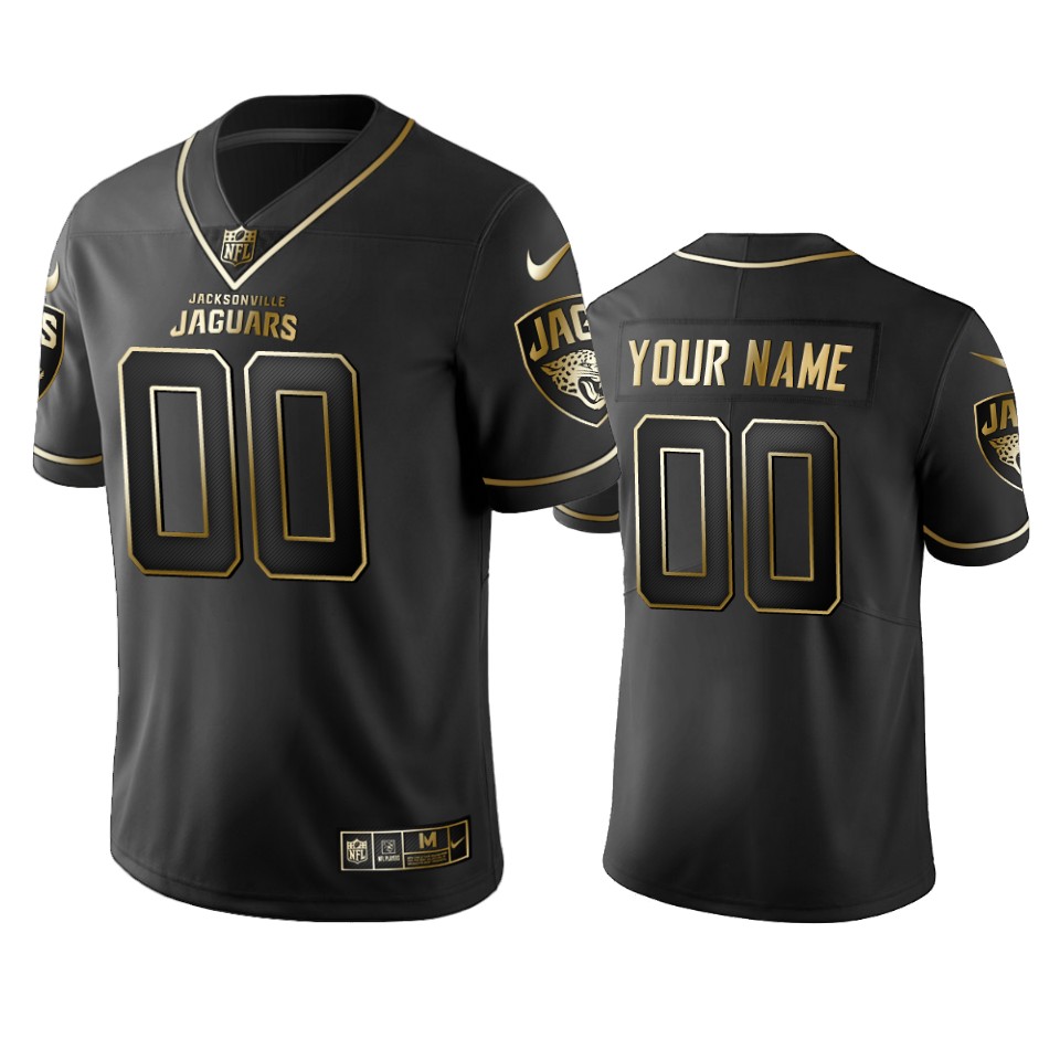 Jaguars Custom Men's Stitched NFL Vapor Untouchable Limited Black Golden Jersey