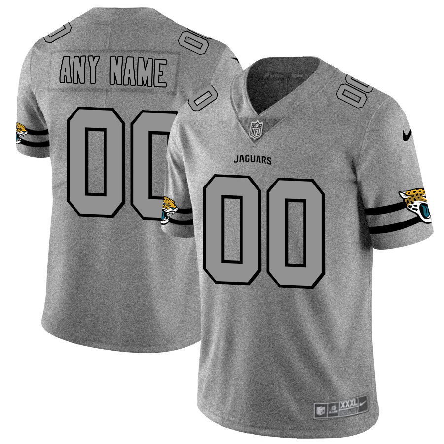 Jacksonville Jaguars Custom Men's Nike Gray Gridiron II Vapor Untouchable Limited NFL Jersey