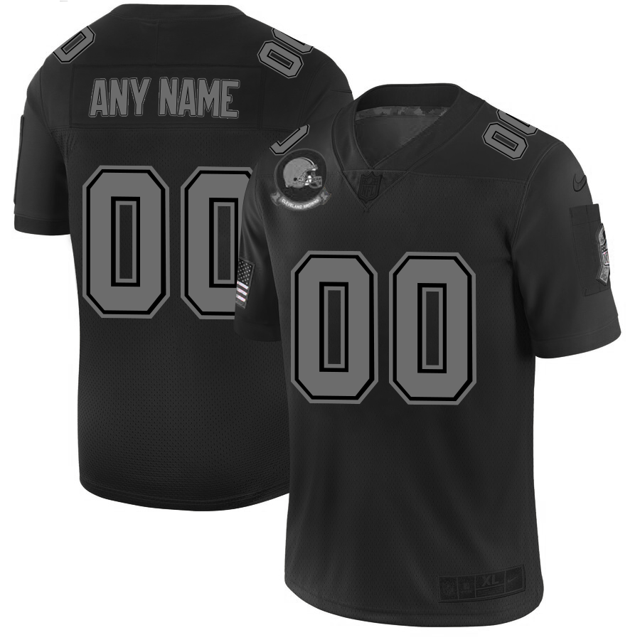 Cleveland Browns Custom Men's Nike Black 2019 Salute to Service Limited Stitched NFL Jersey