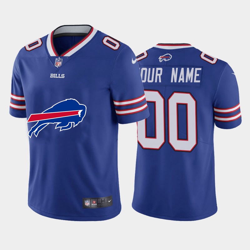 Buffalo Bills Custom Royal Blue Men's Nike Big Team Logo Vapor Limited NFL Jersey