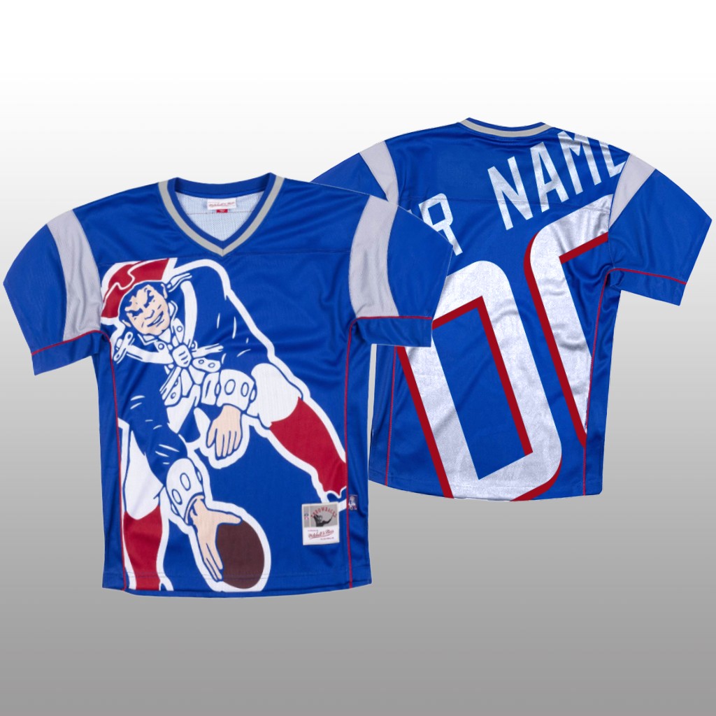 NFL New England Patriots Custom Blue Men's Mitchell & Nell Big Face Fashion Limited NFL Jersey