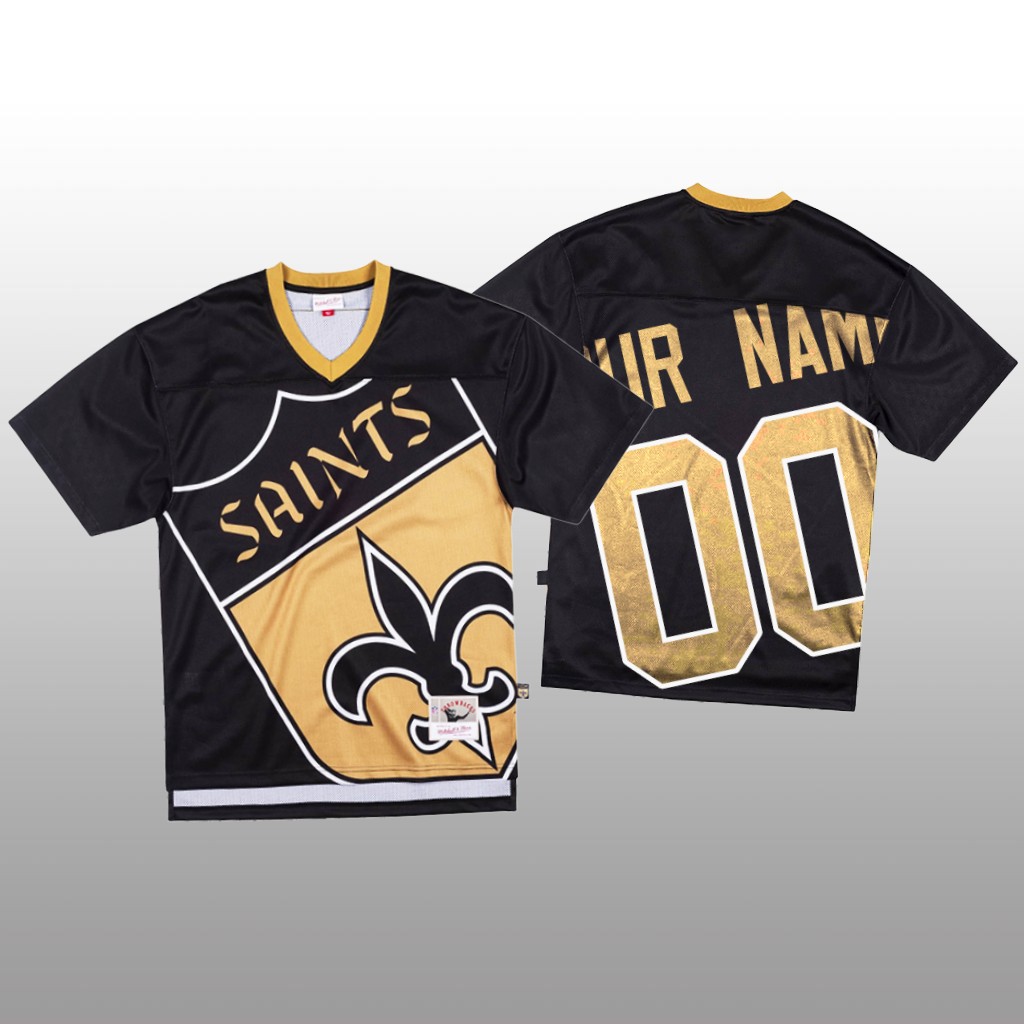 NFL New Orleans Saints Custom Black Men's Mitchell & Nell Big Face Fashion Limited NFL Jersey