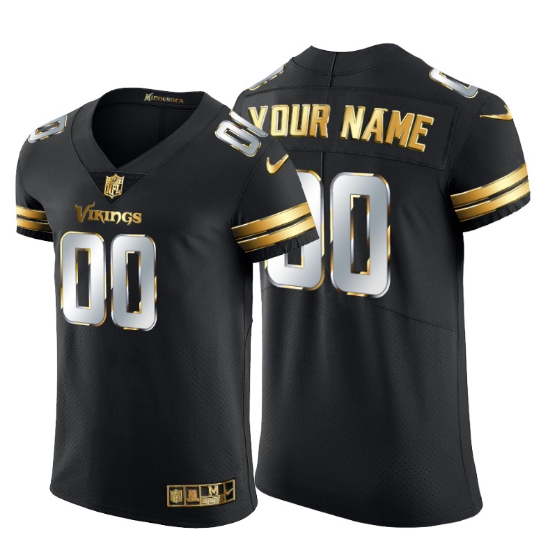 Minnesota Vikings Custom Men's Nike Black Edition Vapor Untouchable Elite NFL Jersey