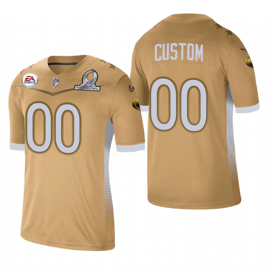 San Francisco 49ers Custom 2021 NFC Pro Bowl Game Gold NFL Jersey