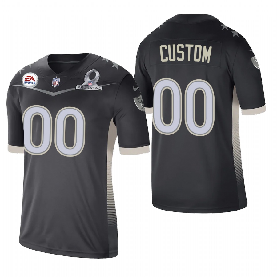 Las Vegas Raiders Custom 2021 AFC Pro Bowl Game Anthracite NFL Jersey