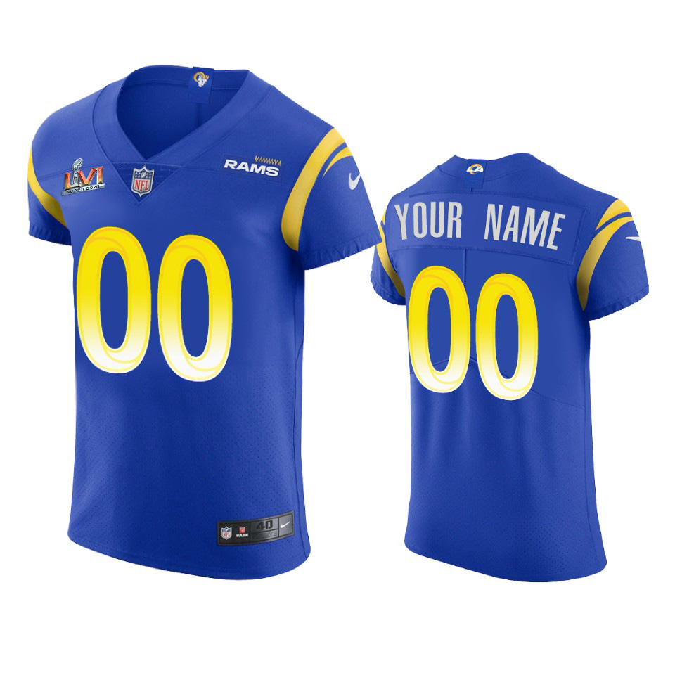 Los Angeles Rams Custom Super Bowl LVI Patch Nike Vapor Elite Player NFL Jersey - Royal