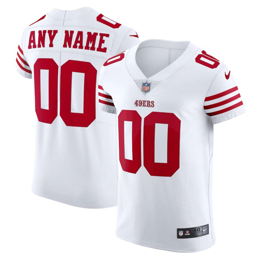 San Francisco 49ers Custom White Nike Men's Authentic Stitched NFL Vapor Untouchable Elite Jersey