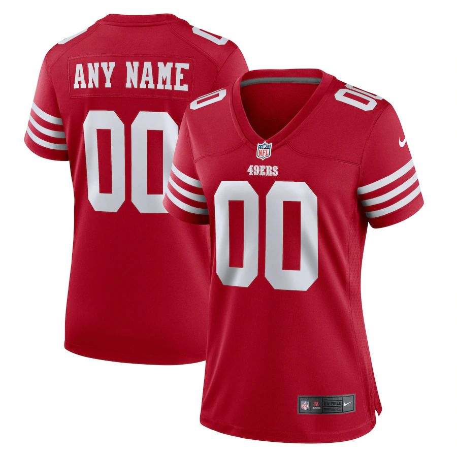 San Francisco 49ers Custom Scarlet Women's Nike NFL Game Jersey