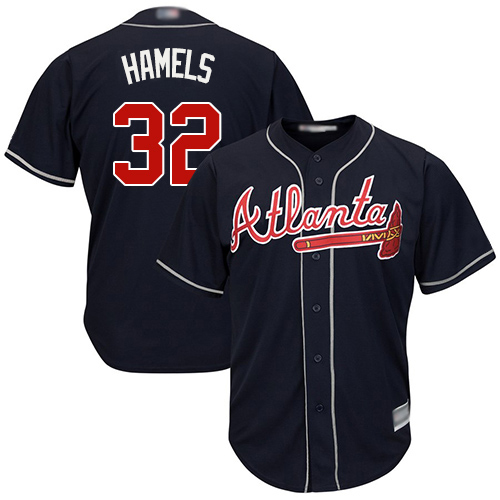 Braves #32 Cole Hamels Navy Blue New Cool Base Stitched MLB Jersey