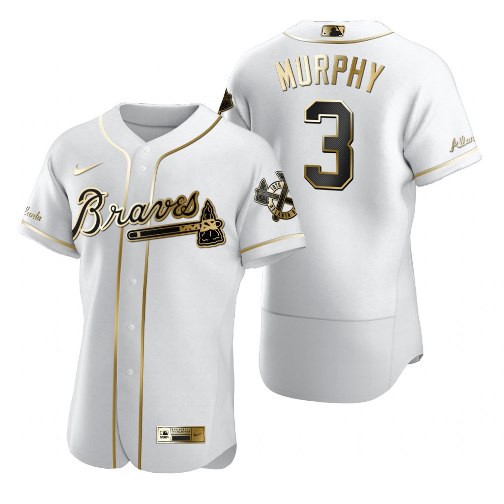 Atlanta Braves #3 Dale Murphy White Nike Men's Authentic Golden Edition MLB Jersey