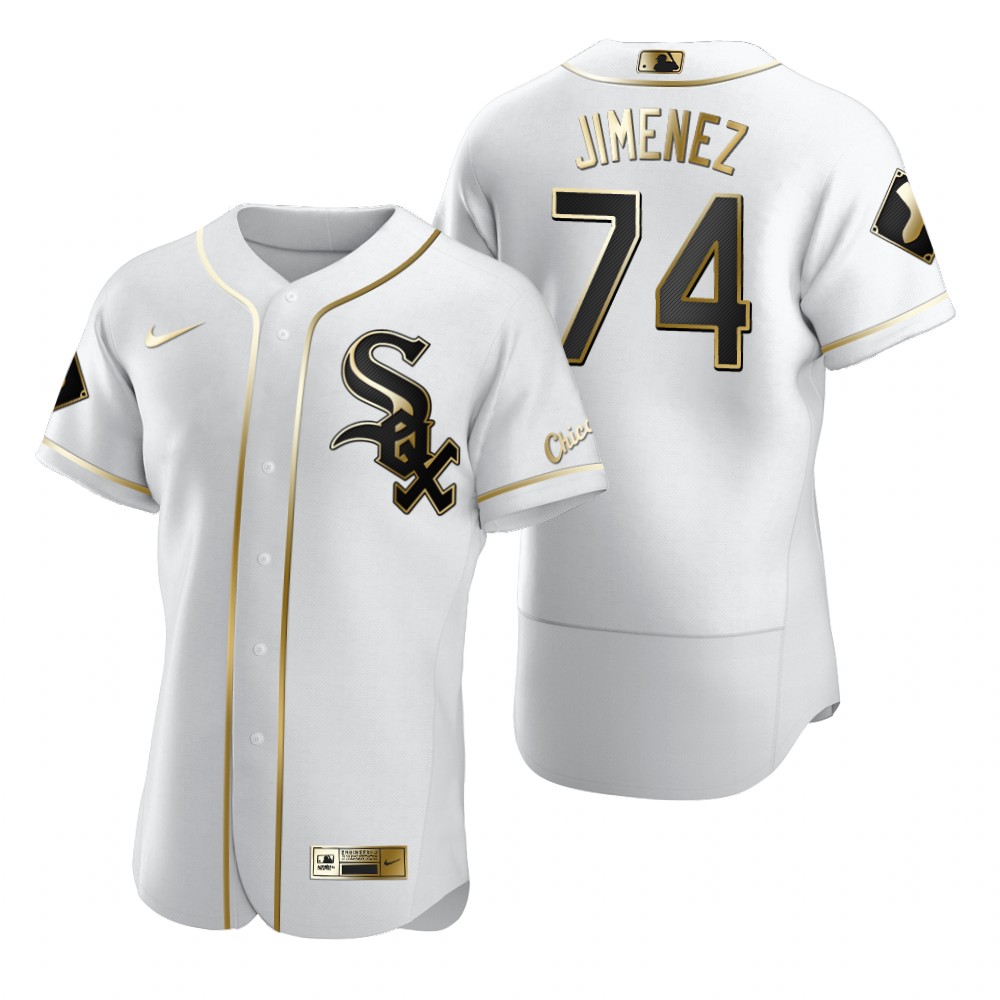 Chicago White Sox #74 Eloy Jimenez White Nike Men's Authentic Golden Edition MLB Jersey