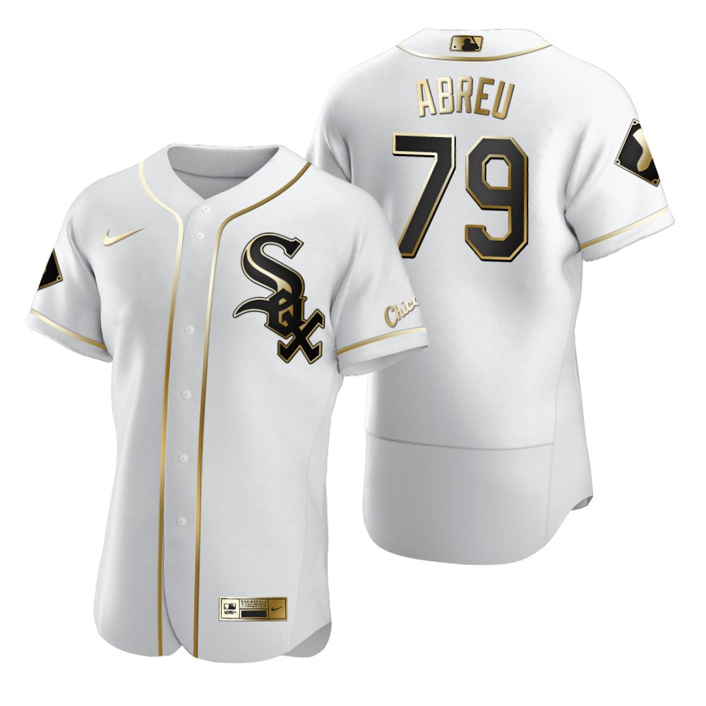 Chicago White Sox #79 Jose Abreu White Nike Men's Authentic Golden Edition MLB Jersey