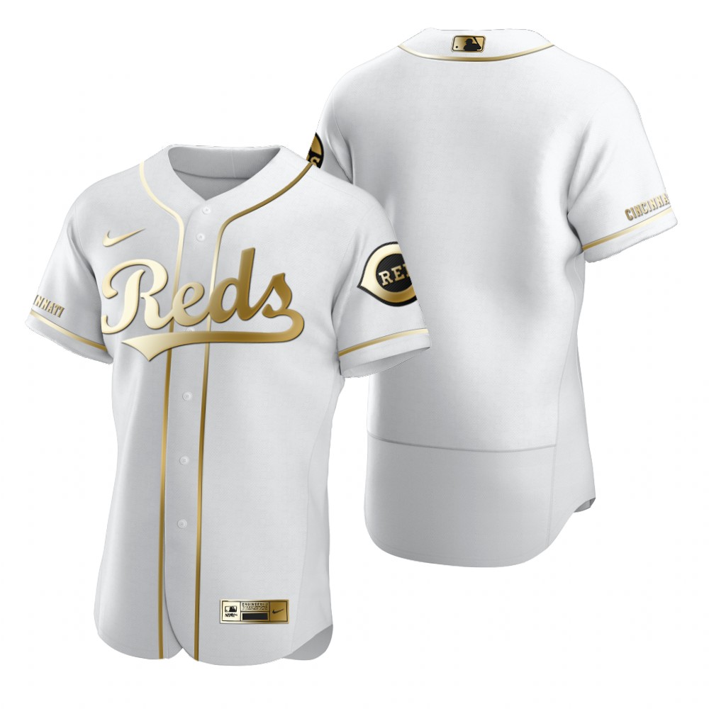 Cincinnati Reds Blank White Nike Men's Authentic Golden Edition MLB Jersey