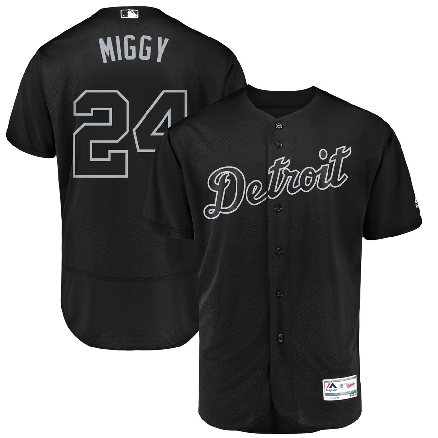 Detroit Tigers #24 Miguel Cabrera Miggy Majestic 2019 Players' Weekend Flex Base Authentic Player Jersey Black