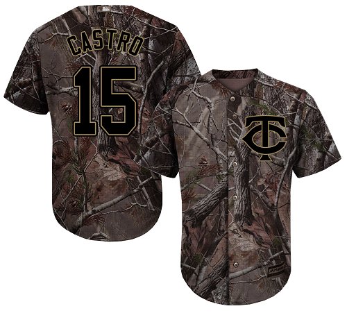 Twins #15 Jason Castro Camo Realtree Collection Cool Base Stitched MLB Jersey