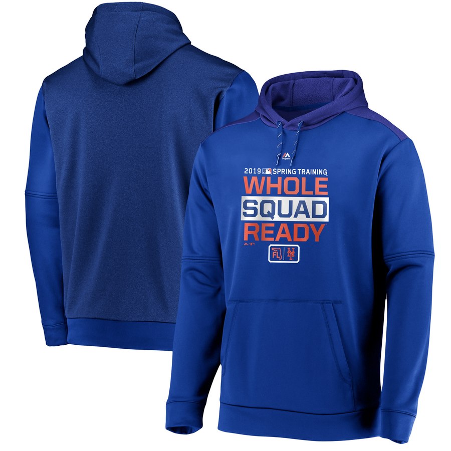 New York Mets Majestic 2019 Spring Training Authentic Collection Pullover Hoodie Royal