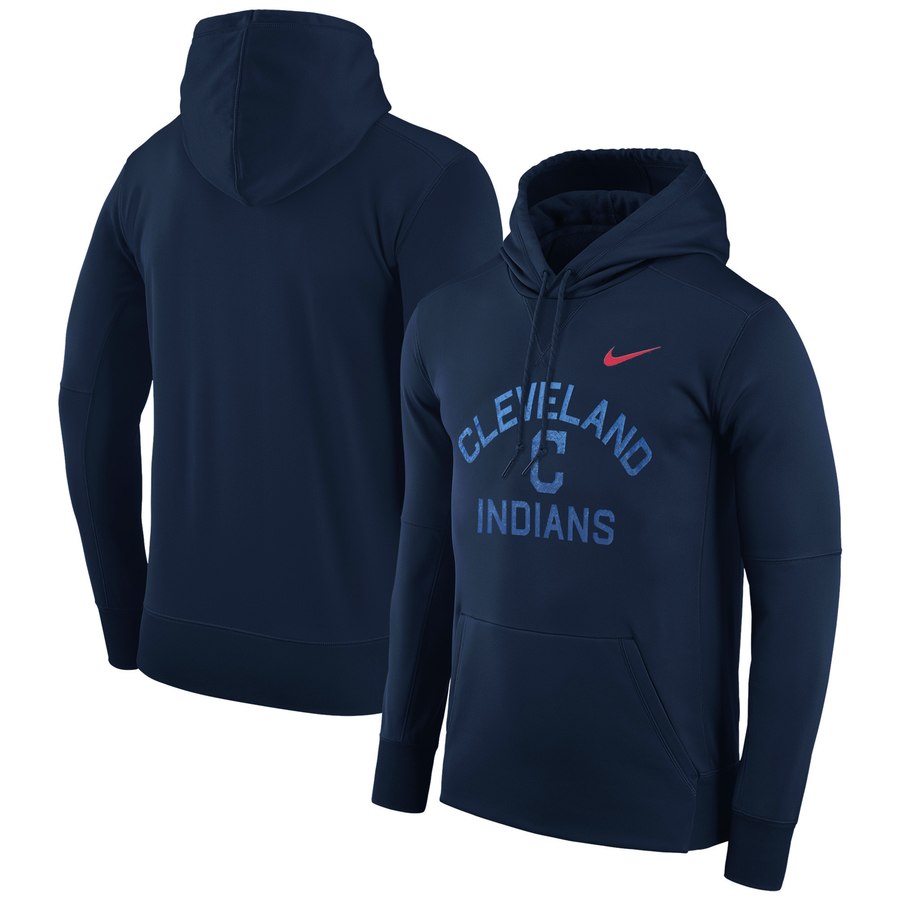 Cleveland Guardians Nike Therma Pullover Hoodie Navy