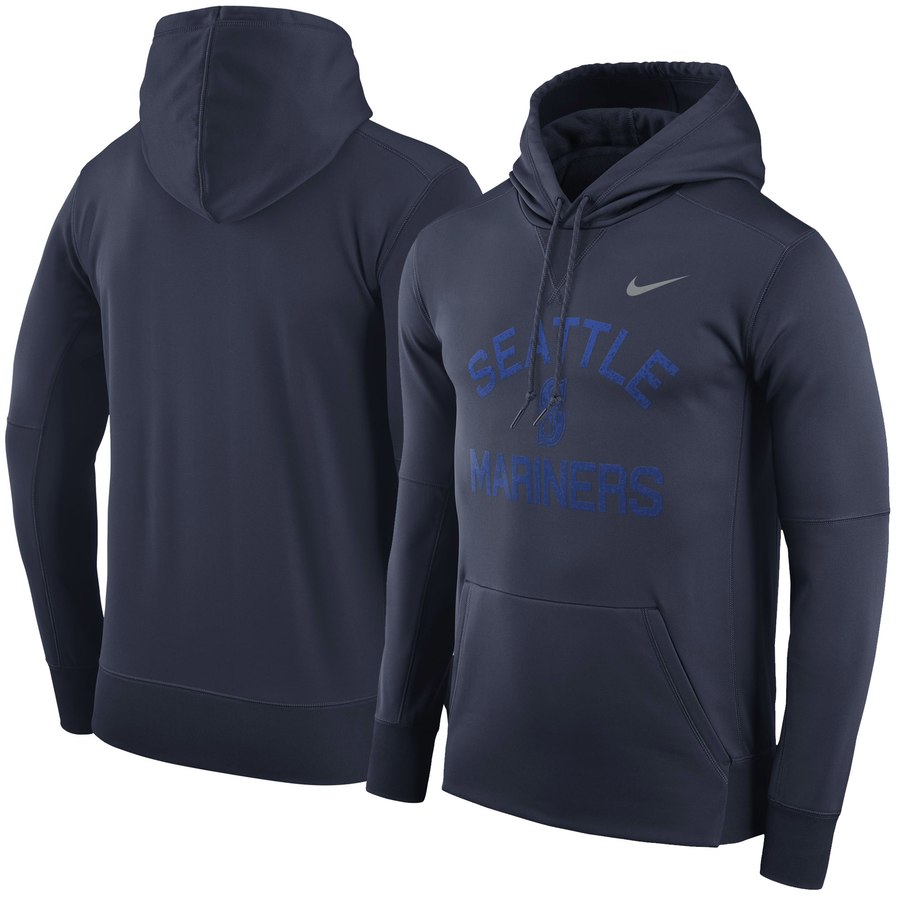 Seattle Mariners Nike Therma Pullover Hoodie Navy