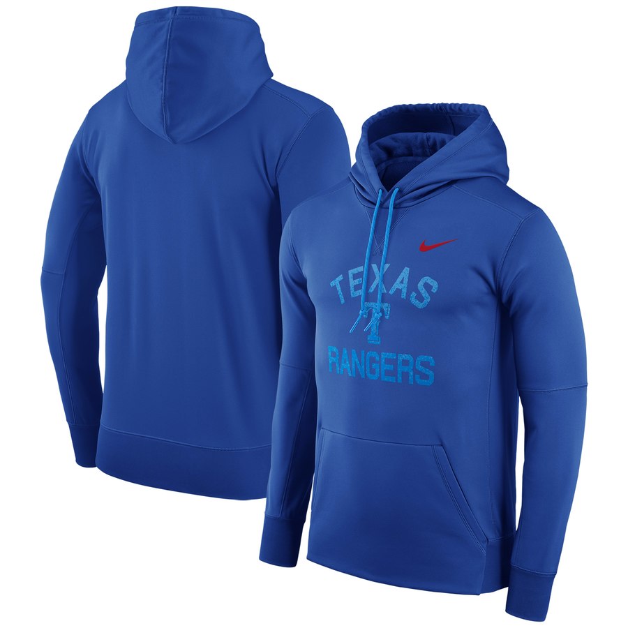 Texas Rangers Nike Therma Pullover Hoodie Royal