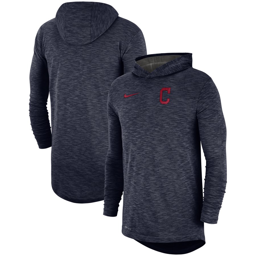 Cleveland Guardians Nike Performance Slub Pullover Hoodie Navy