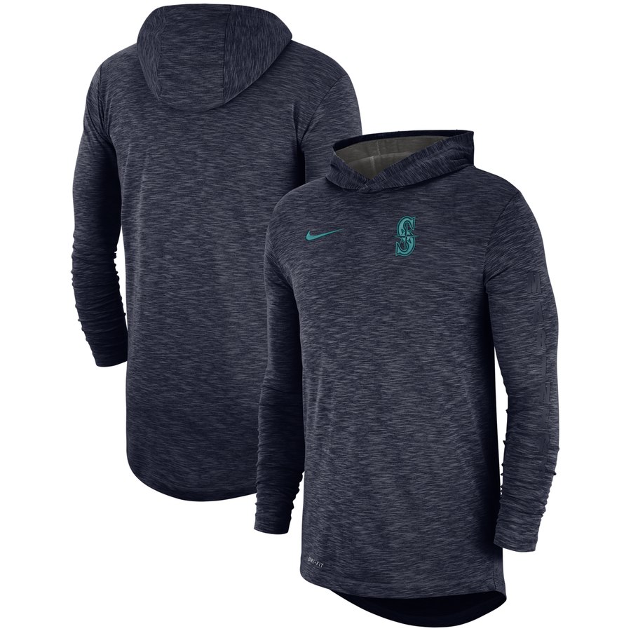 Seattle Mariners Nike Performance Slub Pullover Hoodie Navy