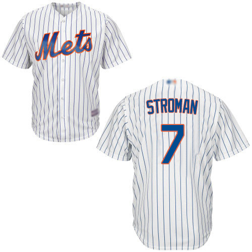 Mets #7 Marcus Stroman White(Blue Strip) New Cool Base Stitched MLB Jersey